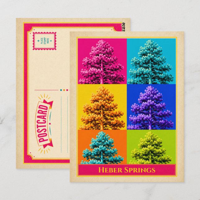 Cartão Postal de Heber Springs Arkansas Pine Tree  (Frente/Verso)