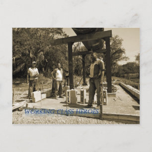 cartão postal de heróis da classe trabalhadora