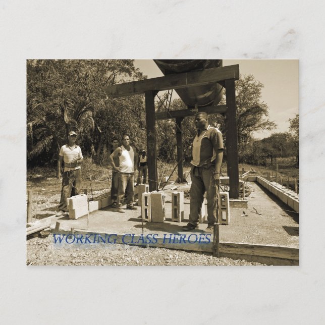 cartão postal de heróis da classe trabalhadora (Frente)