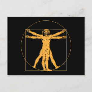 Cartão postal de Homem da Vinci Vitruvian