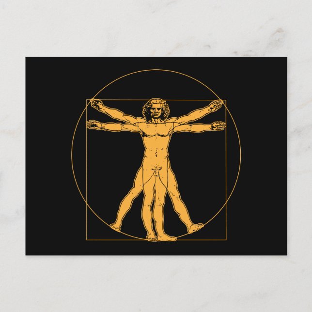Cartão postal de Homem da Vinci Vitruvian (Frente)
