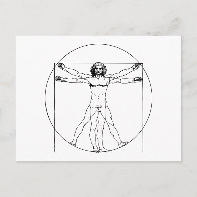 Cartão postal de Homem da Vinci Vitruvian (Frente)