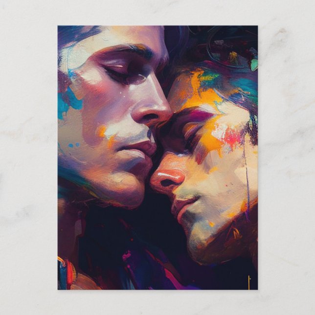 Cartão postal de homens apaixonados (Frente)