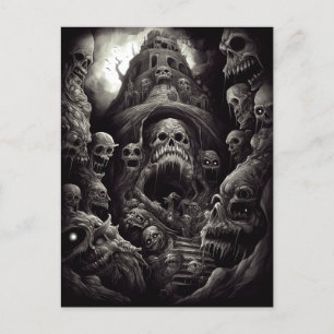 Cartão postal de horror e arte para monstros de co