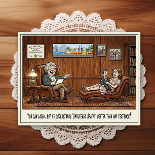 Cartão Postal de Humor de Consultório Psiquiátrico