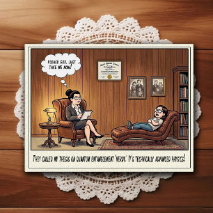 Cartão Postal de Humor de Consultório Psiquiátrico