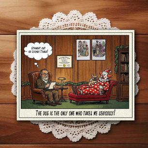 Cartão Postal de Humor de Consultório Psiquiátrico