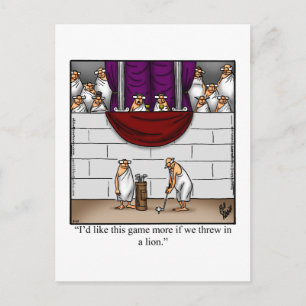 Cartão Postal de Humor de Golfe Hilário