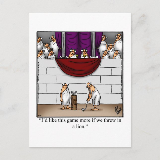 Cartão Postal de Humor de Golfe Hilário (Frente)