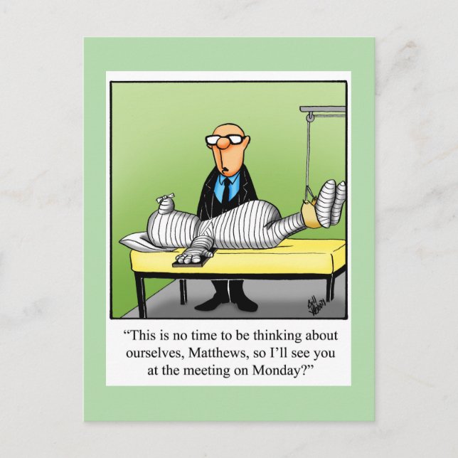 Cartão Postal de Humor de Recuperação "Reunião de  (Frente)