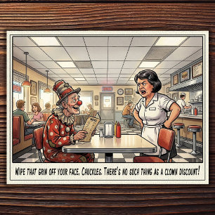 Cartão postal de humor de restaurante vida engraça