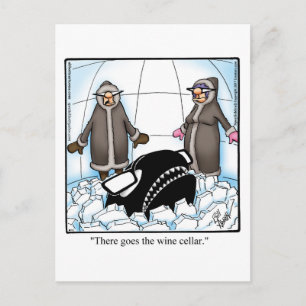 Cartão postal de humor engraçado para vinho