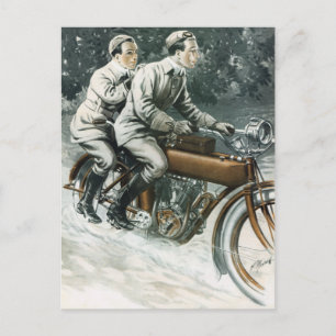 Cartão postal de ilustração de motocicleta de 1912