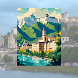 Cartão postal de Ilustração de Salzburgo, Áustria