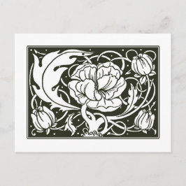 Cartão postal de Ilustração Floral Art Nouveau