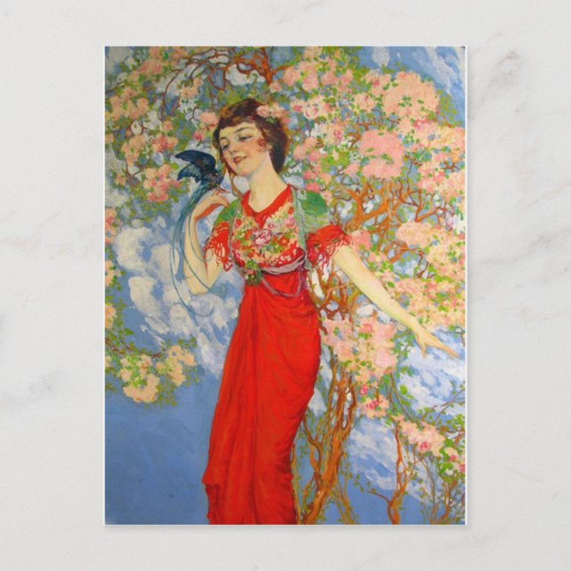 Cartão Postal de Ilustração Vintage (Frente)