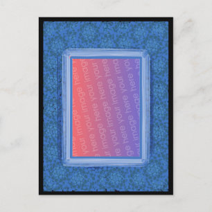 Cartão Postal de Imagem Azul Mosaico