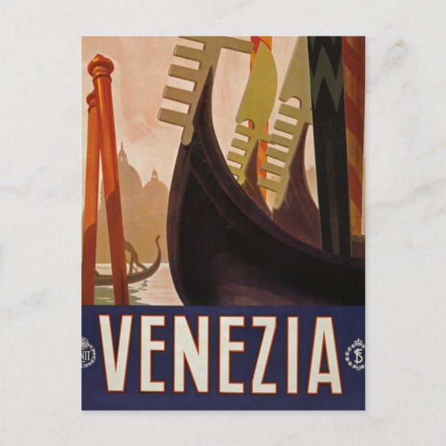 Cartão postal de imagem de viagens vintage Venezia (Frente)