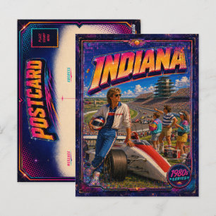 Cartão Postal de Indiana dos Anos 80 Retro