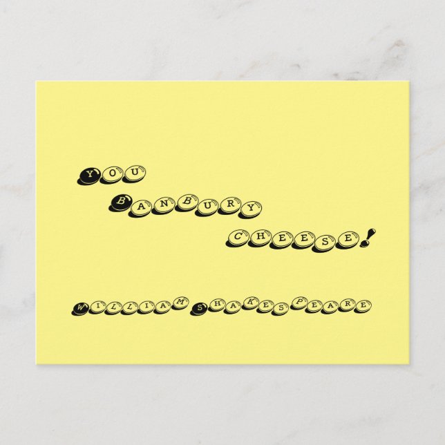 Cartão postal de insulto de Shakespeare (Frente)