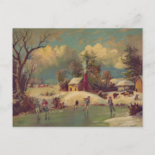 Cartão postal de inverno antigo