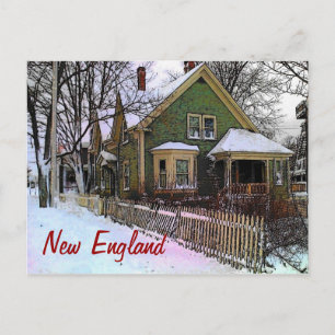 Cartão postal de inverno da Nova Inglaterra
