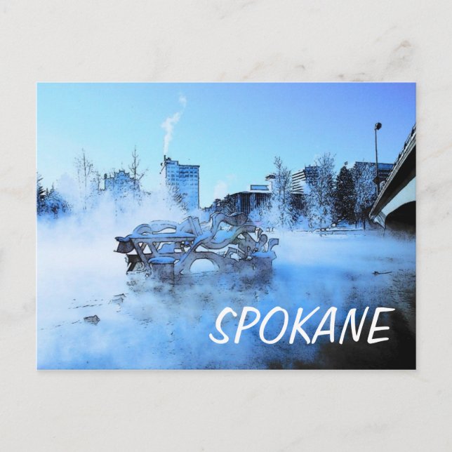 Cartão postal de inverno de Spokane - Personalizad (Frente)