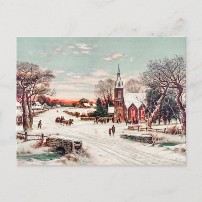 Cartão postal de inverno vintage (Frente)