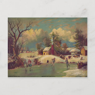 Cartão postal de inverno vintage