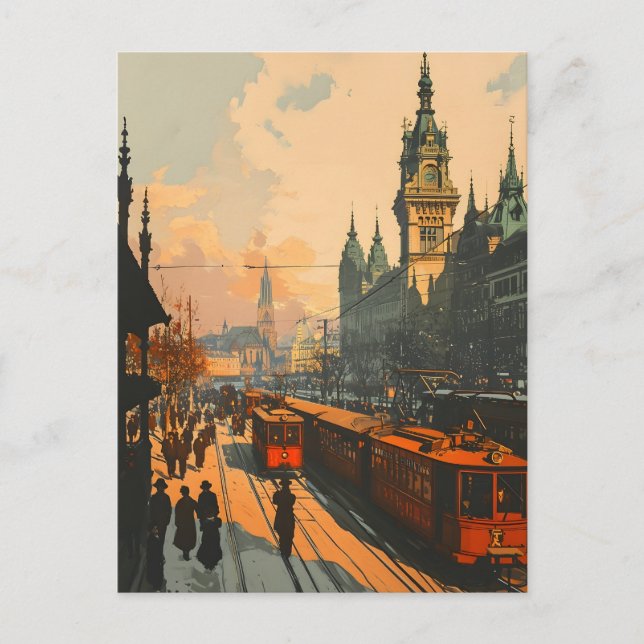 Cartão Postal de Inverno Vintage Viena (Frente)