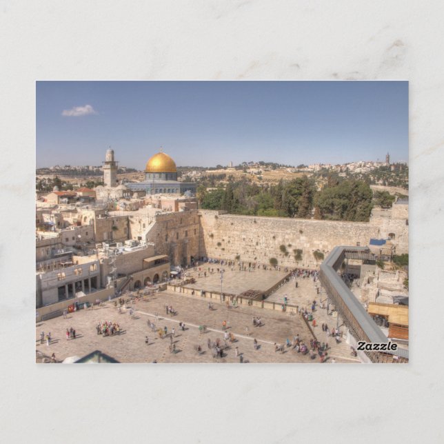 Cartão postal de Jerusalém Ocidental (Verso)