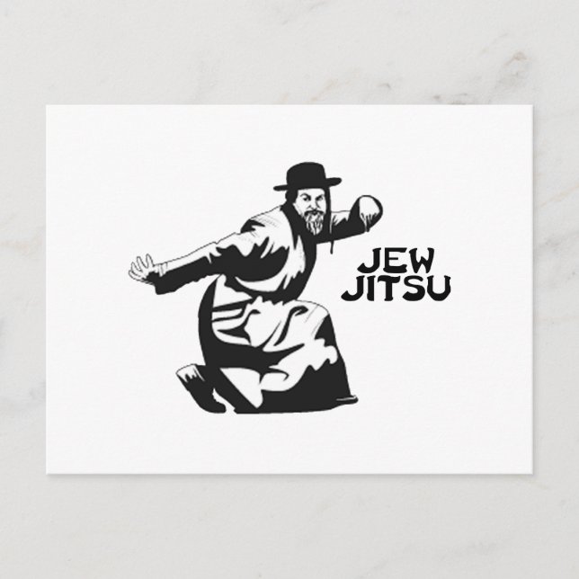 Cartão Postal de Jew Jitsu | Presentes de Bar Mitz (Frente)