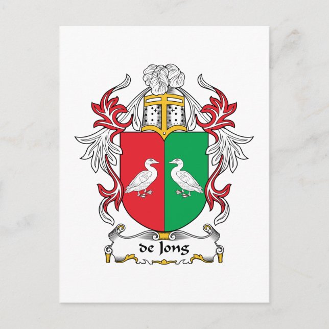 Cartão Postal de Jong Family Crest (Frente)