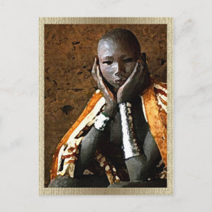 Cartão postal de jovem menino africano • Arte do p