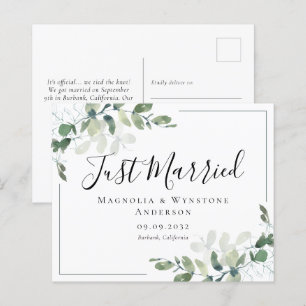 Cartão-postal de lançamento de casamento Eucalyptu