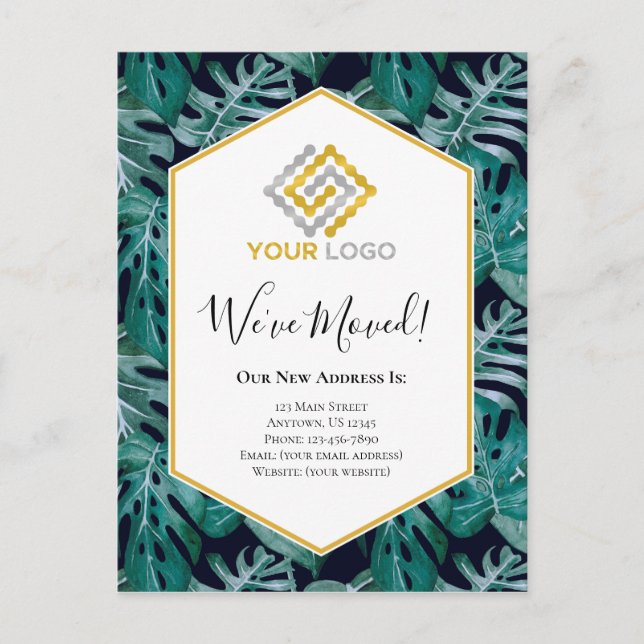 Cartão postal de lançamento de negócios tropical (Frente)