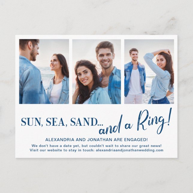 Cartão postal de lançamento do Noivado Photo Beach (Frente)