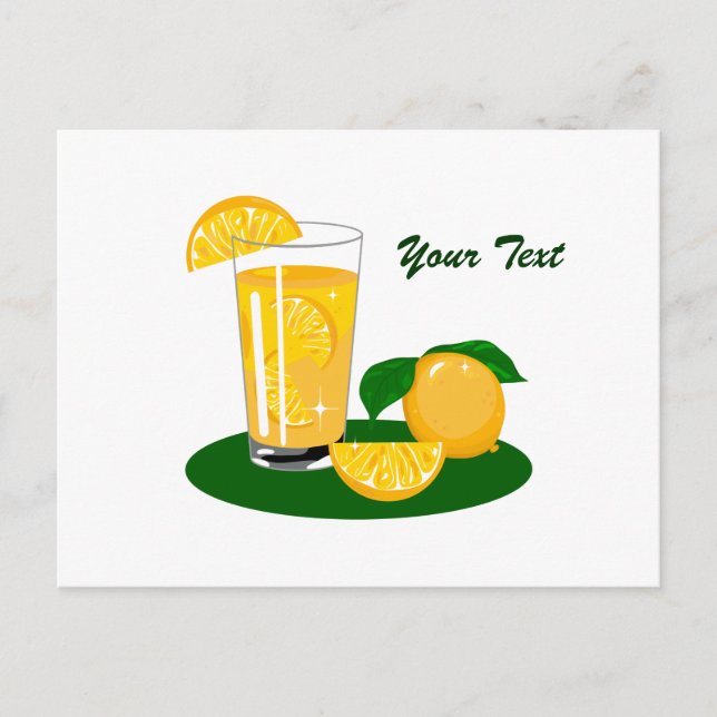 Cartão postal de Laranja e de Sumo Laranja (Frente)