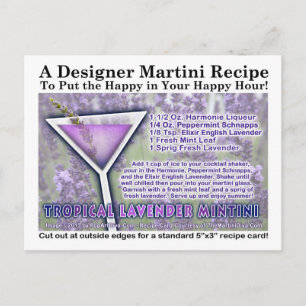 Cartão postal de Lavanda tropical Mint Martini