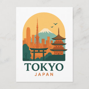 Cartão postal de lembrança de viagem minimalista d
