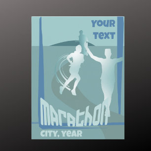 Cartão postal de lembranças de corrida de maratona