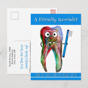 Cartão Postal de Lembrete de Consulta Odontológica