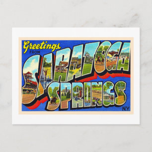 Cartão postal de letra grande de Saratoga Springs