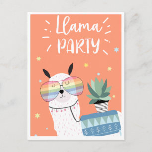 Cartão postal de lhama fofa