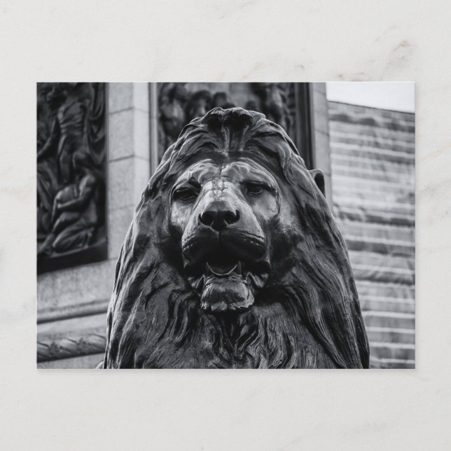 Cartão postal de Lion de Bronze na Praça de Trácul (Frente)