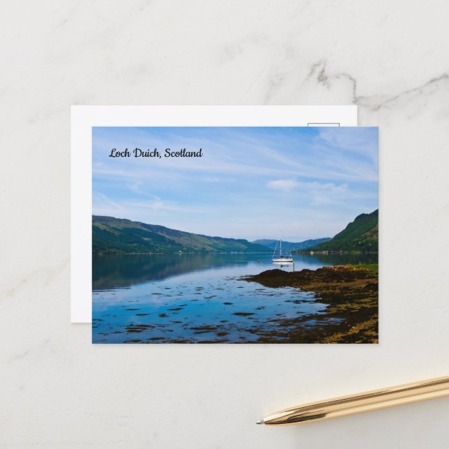 Cartão postal de Loch Duich, Escócia (Frente/Verso In Situ)