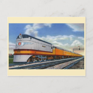 Cartão postal de Locomotiva Vintage Streamline Ste