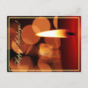 Cartão Postal de Luzes de Velas de Boas Festas