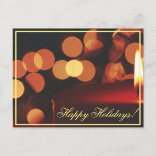 Cartão postal de luzes de velas para as festas de