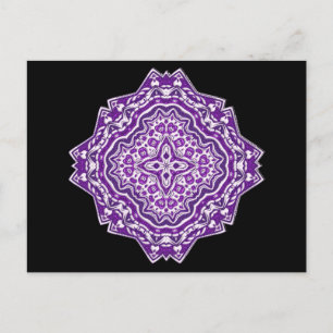 cartão postal de mandala roxo
